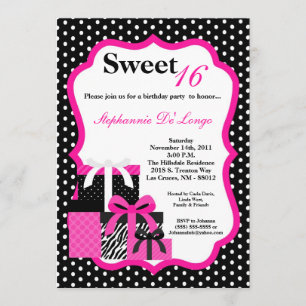 5x7 Roze Cadeaus Birthday Party Invitation Kaart