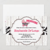 5x7 Roze Carriage Stroller Baby shower Invitation Kaart (Voorkant / Achterkant)