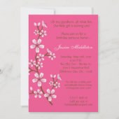 5x7 Roze Cherry Blossom Birthday Party Invitation Kaart (Voorkant)