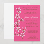 5x7 Roze Cherry Blossom Birthday Party Invitation Kaart (Voorkant / Achterkant)