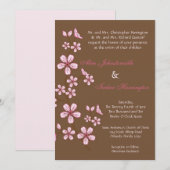 5x7 Roze Cherry Blossom Linen Wedding Uitnodiging (Voorkant / Achterkant)