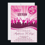 5x7 Roze Dance Party 16th Birthday Invitation Kaart<br><div class="desc">Onze schattige uitnodigingen zijn zowel trendy als chic. Ze zijn bedrukt op vloeiend, levendig, matte papier van 110 lb. Ze bevatten 50% gerecycleerd materiaal. Ideaal voor uw meest formele uitnodigingen en gebeurtenisaankondigingen. Deze worden geleverd met standaard witte enveloppen. We zijn gespecialiseerd in het aanpassen van persoonlijke babydoucheuitnodigingen en -accessoires, huwelijksuitnodigingen...</div>