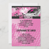 5x7 Roze DJ Spin Platenspeler Quinceanera Uitnodig Kaart (Voorkant)