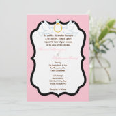 5x7 roze duif diamanten bruiloft uitnodiging (Staand voorkant)