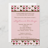 5x7 Roze en Bruine Baby shower Uitnodiging (Voorkant / Achterkant)