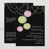 5x7 Roze en Groene Papierlampions Weddenschap uitn Kaart (Voorkant / Achterkant)