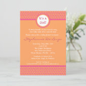 5x7 Roze en Oranje Polka Dot Baby shower Uitnodigi Kaart (Staand voorkant)