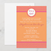 5x7 Roze en Oranje Polka Dot Baby shower Uitnodigi Kaart (Voorkant / Achterkant)