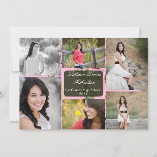 5x7 Roze Hunters Camo Camoufla Hogere Aankondiging (Voorkant)