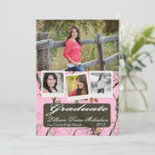 5x7 Roze Hunters Camo Camouflage Senior Aankondigi Aankondiging (Staand voorkant)