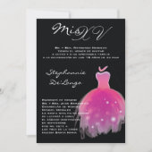 5x7 roze jurk Quinceanera Verjaardag Uitnodiging (Voorkant)