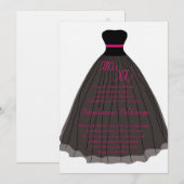 5x7 roze jurk Quinceanera Verjaardag Uitnodiging (Voorkant / Achterkant)