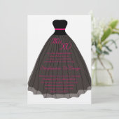 5x7 roze jurk Quinceanera Verjaardag Uitnodiging (Staand voorkant)