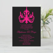 5x7 Roze Kroonluchter Quinceanera Party Uitnodigin Kaart (Staand voorkant)
