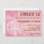 5x7 Roze Kroonluchter Sweet 16 Verjaardag Uitnodig Kaart (Voorkant)