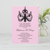 5x7 Roze Luchters Quinceanera Party Invitation Kaart (Staand voorkant)