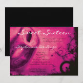 5x7 Roze Masquerade Sweet 16 Verjaardag Uitnodigin Kaart (Voorkant / Achterkant)