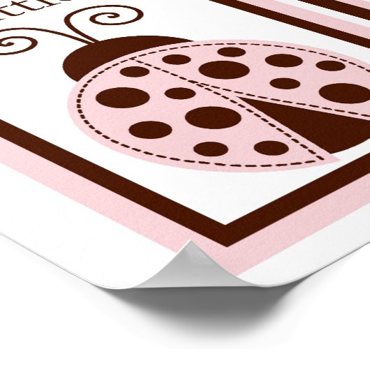 5x7 Roze Mod Lady Bug Insecte Baby Bedding Wall Ar Poster (Hoek)