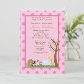 5x7 Roze Oerwoud Safari Baby shower Uitnodiging (Staand voorkant)
