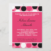 5x7 Roze Polka Dot Foto Afstuderen Uitnodiging (Achterkant)