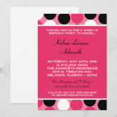5x7 Roze Polka Dot Sweet 16 Birthday Uitnodiging (Voorkant / Achterkant)