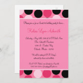 5x7 Roze Polka Dot Sweet 16 Birthday Uitnodiging (Voorkant / Achterkant)
