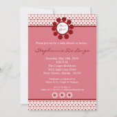 5x7 Roze Sweetheat PolkaDot Baby shower Uitnodigin Kaart (Voorkant)
