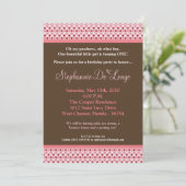 5x7 Roze Sweetheat PolkaDot Verjaardag Uitnodiging (Staand voorkant)