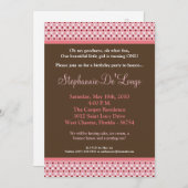 5x7 Roze Sweetheat PolkaDot Verjaardag Uitnodiging (Voorkant / Achterkant)