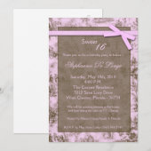 5x7 Roze ToileFabric Sweet 16 Aannodiging van 16 d Kaart (Voorkant / Achterkant)