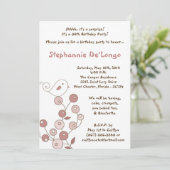 5x7 Roze vogelretro Struik Birthday Party Invitati Kaart (Staand voorkant)