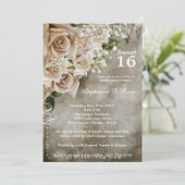 5x7  Rozen Sweet 16 Birthday Uitnodiging (Staand voorkant)