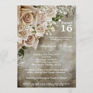 5x7  Rozen Sweet 16 Birthday Uitnodiging
