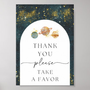 5x7 ruimte dank u teken Space Favor Sign Poster