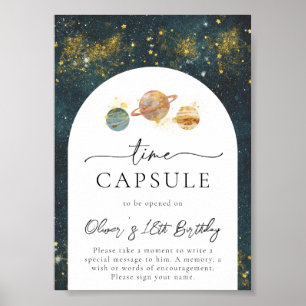 5x7 Ruimtetijd Capsule Bord   Ruimteteverjaardag Poster