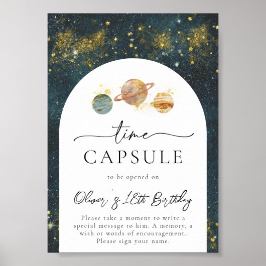 5x7 Ruimtetijd Capsule Bord | Ruimteteverjaardag Poster (Voorkant)