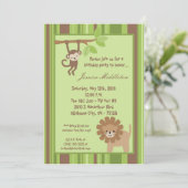 5x7 Safari Oerwoud Animal Birthday Party Invitatio Kaart (Staand voorkant)