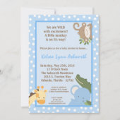 5x7 Safari Oerwoud ZooAnimal Baby shower Uitnodigi Kaart (Voorkant)
