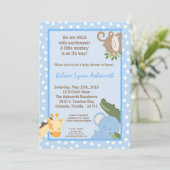 5x7 Safari Oerwoud ZooAnimal Baby shower Uitnodigi Kaart (Staand voorkant)