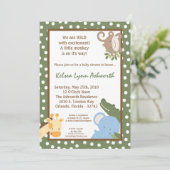 5x7 Safari Oerwoud ZooAnimal Baby shower Uitnodigi Kaart (Staand voorkant)
