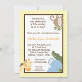 5x7 Safari Oerwoud ZooAnimal Baby shower Uitnodigi Kaart (Voorkant)