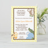 5x7 Safari Oerwoud ZooAnimal Baby shower Uitnodigi Kaart (Staand voorkant)