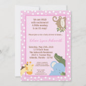 5x7 Safari Oerwoud ZooAnimal Baby shower Uitnodigi Kaart (Voorkant)