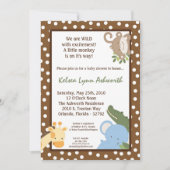 5x7 Safari Oerwoud ZooAnimal Baby shower Uitnodigi Kaart (Voorkant)