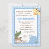 5x7 Safari Oerwoud ZooAnimal Baby shower Uitnodigi Kaart (Voorkant)