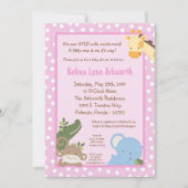 5x7 Safari Oerwoud ZooAnimal Baby shower Uitnodigi Kaart (Voorkant)
