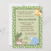 5x7 Safari Oerwoud ZooAnimal Baby shower Uitnodigi Kaart (Voorkant)