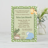 5x7 Safari Oerwoud ZooAnimal Baby shower Uitnodigi Kaart (Staand voorkant)