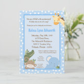 5x7 Safari Oerwoud ZooAnimal Baby shower Uitnodigi Kaart (Staand voorkant)