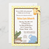 5x7 Safari Oerwoud ZooAnimal Baby shower Uitnodigi Kaart (Voorkant / Achterkant)